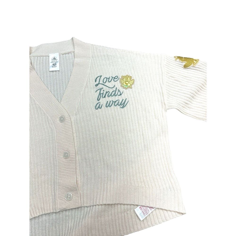 Disney Princess & the‎ Frog Love Finds a Way Button Up Cardigan Cream Large NWT